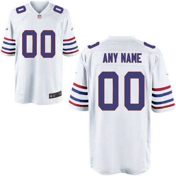 Men Buffalo Bills Nike White Custom Alternate Game NFL Jersey->->Custom Jersey
